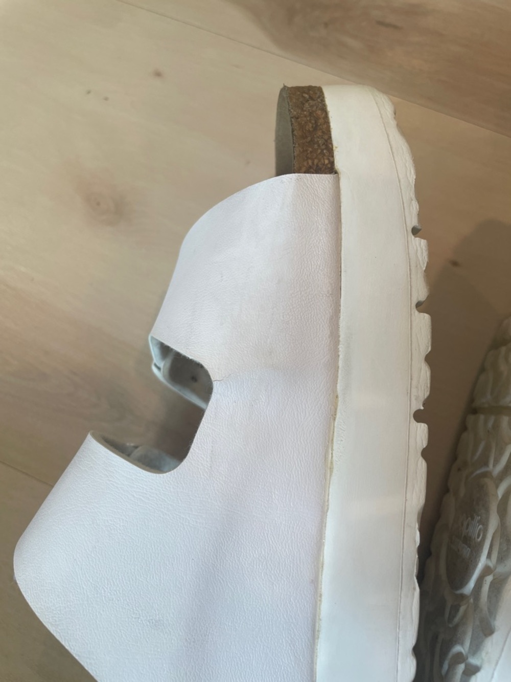 White Birkenstock papillon vegan Arizona Platform flex sole - Picture 6 of 9